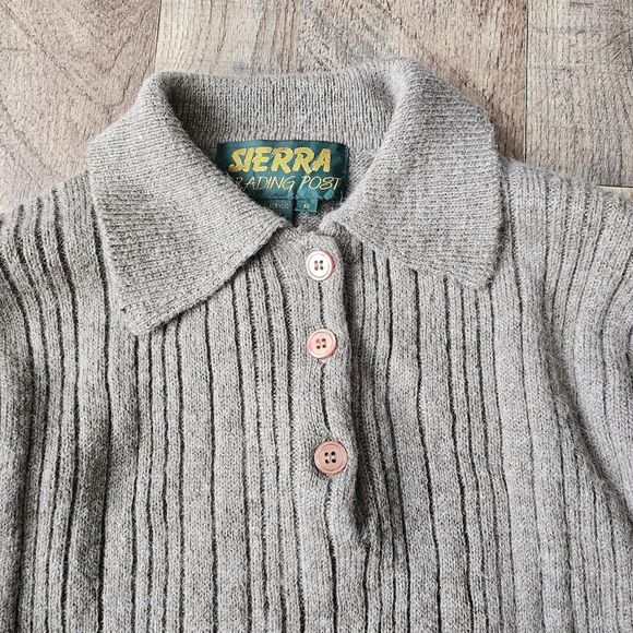 Vintage Sierra Trading Post wool-blend collared sweater, men's small - Picture 4 of 7